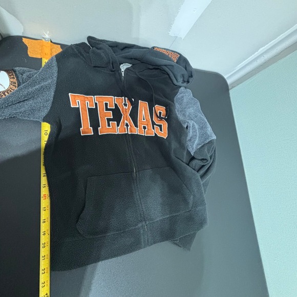 Victoria's Secret PINK Texas Longhorns Fleece Zip Hoodie Charcoal Gray Orange XS - Picture 3 of 9